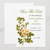 りんごの花の水彩画の茎でお知らせを保存 招待状 (正面/裏面)