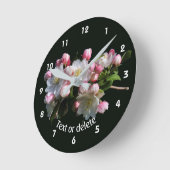 りんごの花 フローラル オーダーメイド  ラウンド壁時計 (傾斜)