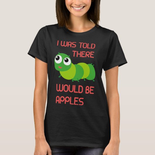 りんごの虫ハロウィーンが来ると言われた Tシャツ (正面)