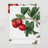 りんごの誕生日パーティー招待状 フラットカード 招待状 (正面/裏面)