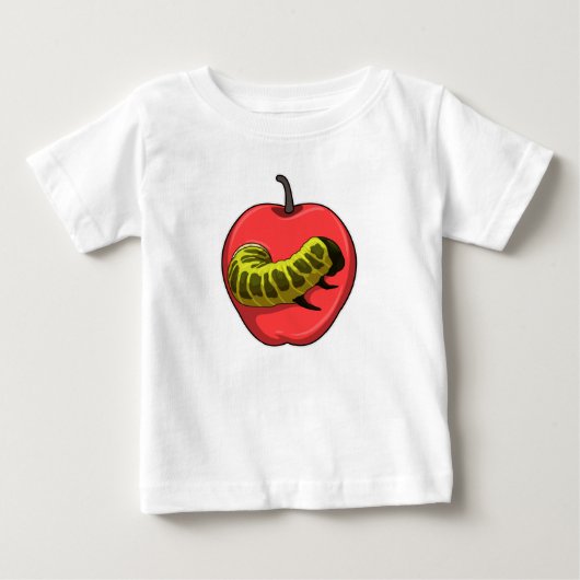 りんごを持ついもむし ベビーTシャツ (正面)