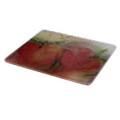 りんごを持つ装飾的なガラスまな板 カッティングボード (角)