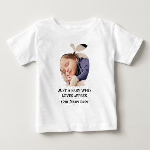 りんごカスタムモダンフルーツ写真テンプレート ベビーTシャツ
