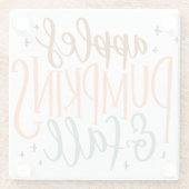 りんごカボチャと秋 ガラスコースター (裏面)