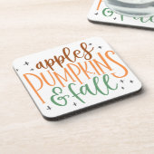 りんごカボチャと秋 コースター (左側)