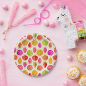 りんごカラフルとレトロ星のイチゴ ペーパープレート (パーティー)