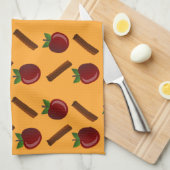 りんごシナモンパターン キッチンタオル (四つ折り)