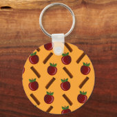 りんごシナモンパターン キーホルダー (正面)