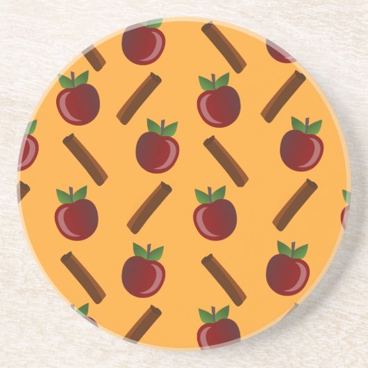 りんごシナモンパターン コースター (正面)