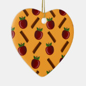 りんごシナモンパターン セラミックオーナメント (右)