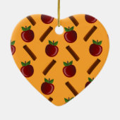 りんごシナモンパターン セラミックオーナメント (裏面)