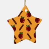 りんごシナモンパターン セラミックオーナメント (右)