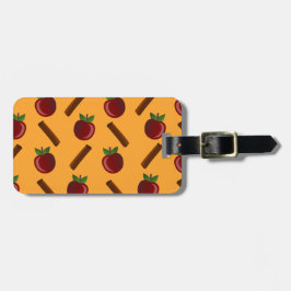 りんごシナモンパターン ラゲッジタグ