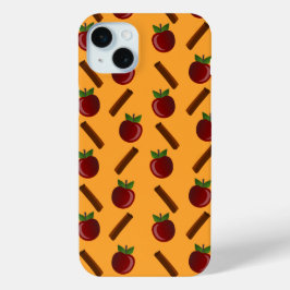 りんごシナモンパターン iPhone 15 MINIケース