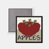 りんごシリーズ4角形マグネット マグネット (正面/裏面)