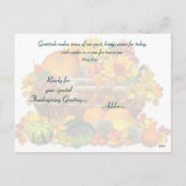 りんごバスケット～感謝祭カード シーズンポストカード (裏面)