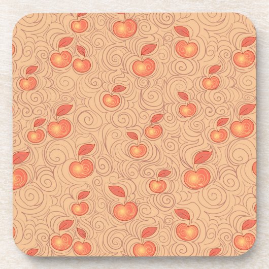 りんごパターン コースター (正面)