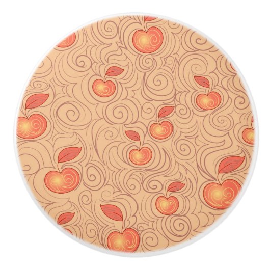 りんごパターン セラミックノブ (正面)