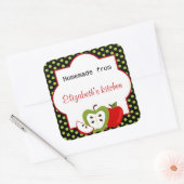 りんごパーソナライズされた大ステッカーから自家製 スクエアシール (封筒)