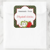 りんごパーソナライズされた大ステッカーから自家製 スクエアシール (バッグ)