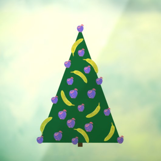 りんごポップ・アートのとバナナを使ったアートクリスマスツリー ウィンドウサイン (シート3)