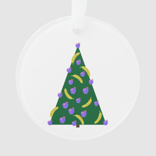 りんごポップ・アートのとバナナを使ったアートクリスマスツリー オーナメント (正面)