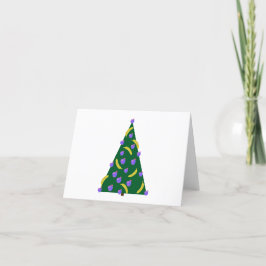 りんごポップ・アートのとバナナを使ったアートクリスマスツリー シーズンカード