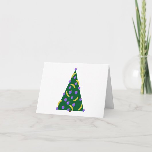 りんごポップ・アートのとバナナを使ったアートクリスマスツリー シーズンカード (正面)