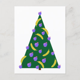 りんごポップ・アートのとバナナを使ったアートクリスマスツリー シーズンポストカード