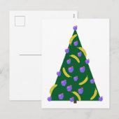 りんごポップ・アートのとバナナを使ったアートクリスマスツリー シーズンポストカード (正面/裏面)