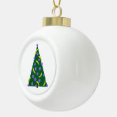 りんごポップ・アートのとバナナを使ったアートクリスマスツリー セラミックボールオーナメント (右)