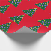 りんごポップ・アートのとバナナを使ったアートクリスマスツリー ラッピングペーパー (角)