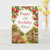 りんご園の誕生日 カード (黄色い花)