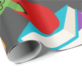 りんご子どもデザインの可愛い本虫 ラッピングペーパー (ロールコーナー)