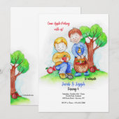 りんご狩りの少年たちへの招待状 招待状 (正面/裏面)