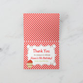 りんご狩りの金髪の女の子の誕生日パーティー サンキューカード (内部)