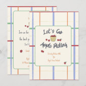 りんご狩りパーティーのご招待 招待状 (正面/裏面)