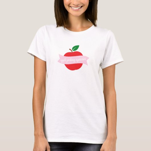 りんご狩り監督の女の子の誕生日パパママ Tシャツ (正面)