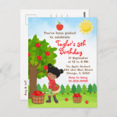 りんご狩り誕生日アフリカ系アメリカ人の女の子 ポストカード (正面/裏面)