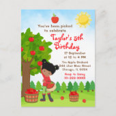 りんご狩り誕生日アフリカ系アメリカ人の女の子 ポストカード (正面)