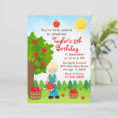 りんご狩り誕生日金髪少年招待状 招待状 (スタンド正面)