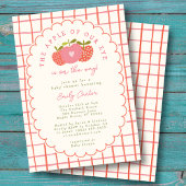 りんご秋かわいいピンクお洒落レッド 招待状