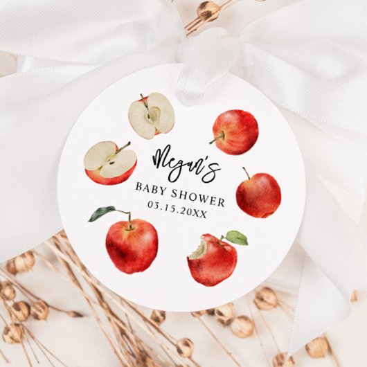 りんご素朴の男女兼用赤ちゃんシャワー フェイバータグ