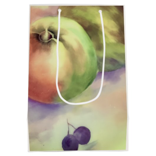 りんご葡萄ギフトラッピング – 果実収穫 ミディアムペーパーバッグ (裏面)