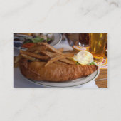 りんご酒のパイントが付いている魚そして破片 名刺 (裏面)