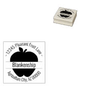 りんご アートワーク 丸型 住所 カスタム 名前 ラバースタンプ (押印)