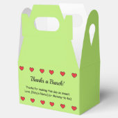 りんご ベビーシャワーのギフトタグ – “Thanks a Bunch!” フェイバーボックス (オープン)