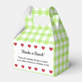 りんご ベビーシャワーのギフトタグ – “Thanks a Bunch!” フェイバーボックス