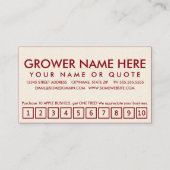 りんご。ロイヤリティパンチカード ロイヤリティカード (裏面)