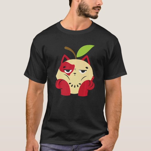 りんご 猫 りんご狩り チーム りんご 果物 Tシャツ (正面)